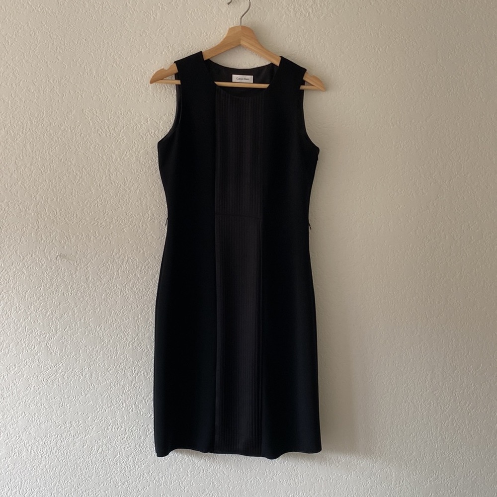 Calvin Klein silk mix fully lined midi dress with invisible side zip.